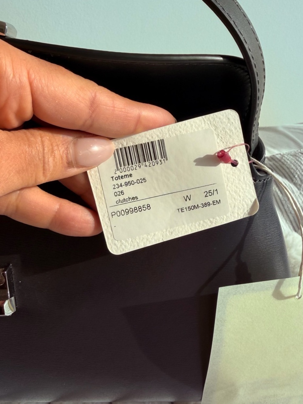 Toteme Black Leather Clutch with Silver Tone Hardware - Picture 5 of 7